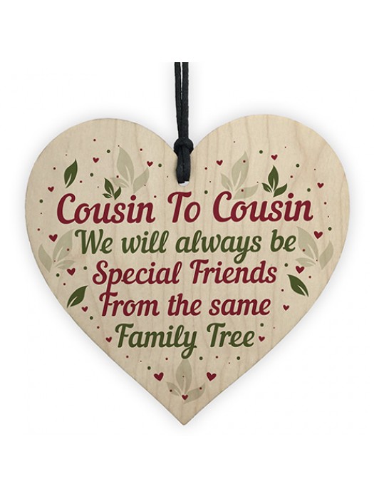 Cousin Family Gifts Christmas Birthday Gift For Cousin Wood Hear