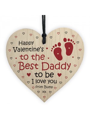Valentines Gift For Best Daddy To Be Wooden Heart Bump Gifts