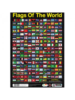 Sumbox Flags Of The World Educational Geography Poster 230 Flags