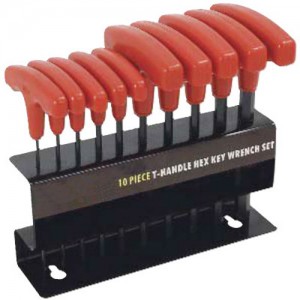 10 Pc Imperial T-Handle Hex Allen Key Set 3/32inch To 3/8inch