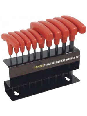 10 Pc Imperial T-Handle Hex Allen Key Set 3/32inch To 3/8inch