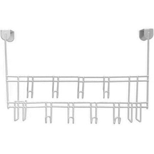 Over The Door 10 Hook Hanger - White