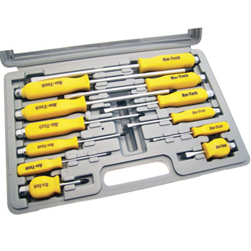 12 Pc Engineers Heavy Duty Screwdriver Set With Hex Bolsters