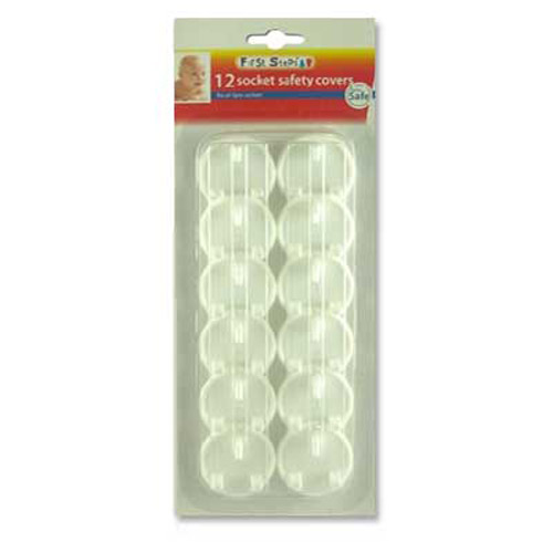 12 Pk Socket Protector Safety Covers for Babies, Toddlers