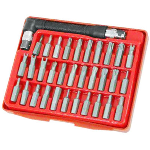 33 Pc Security Bits Tool Set - Hex, Spanner, Star, Torq + More