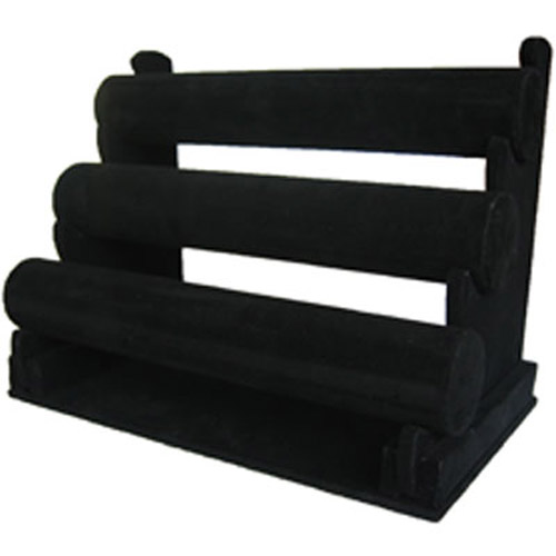 Luxury Velvet Covered 3 Bar Jewellery Display Stand