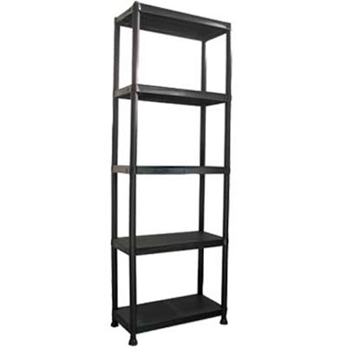 5 Tier Tough Black Plastic Shelves / Shelving