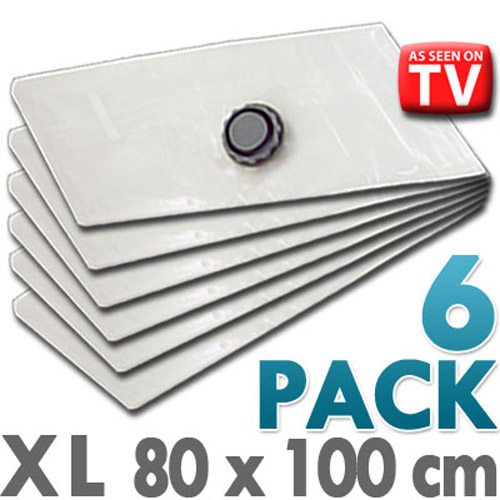 6 x Vacuum Bag Storage System - 80 x 100cm - XL