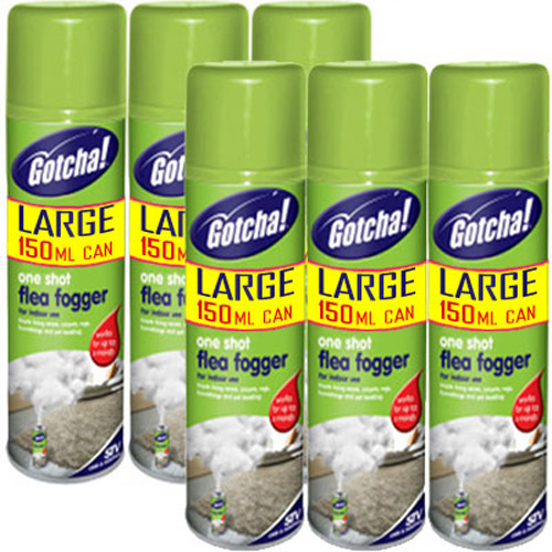 Six Pack One Shot Flea Fogger - Kills Ticks & Fleas - 150ml