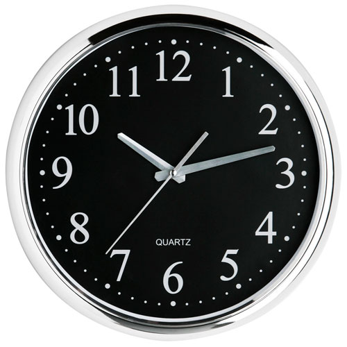 Large Modern 12 Hour Black or White Face Chrome Effect Wall Clock Home Office eBay