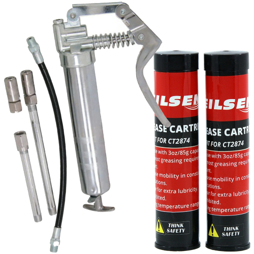 New Professional Pistol Grip Grease Gun Set + 3 Cartridges Flexible