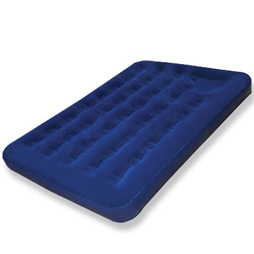 Double Air Bed With Built In Foot Pump - Navy