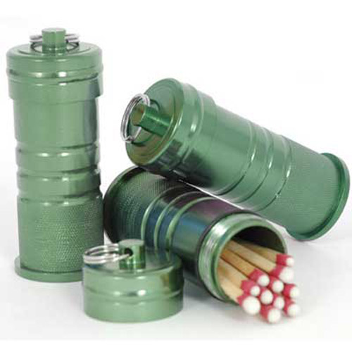 Aluminum Waterproof Matchbox - Military Green