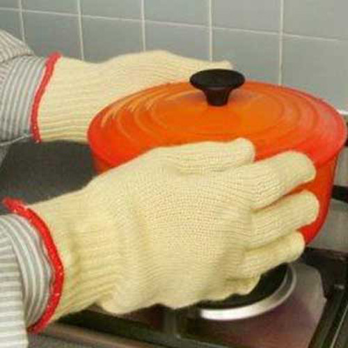 Anti Burn Five Fingered Oven Gloves Pair