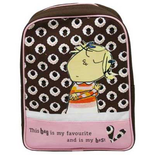 Charlie and Lola Childrens Back Pack / Ruck Sack Brown/Pink