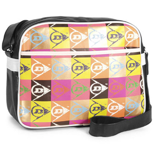 Dunlop Classic Retro Shoulder FLight Gym Bag - Black / Multi