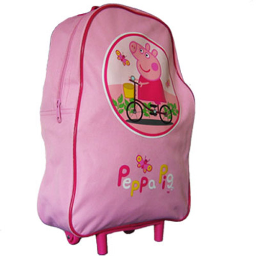Peppa Pig Pink Bike Wheeled Luggage Bag