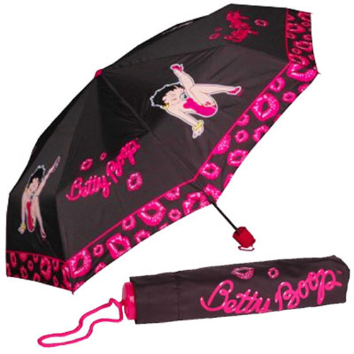 Betty Boop Stepping Out Umbrella - Black / Pink
