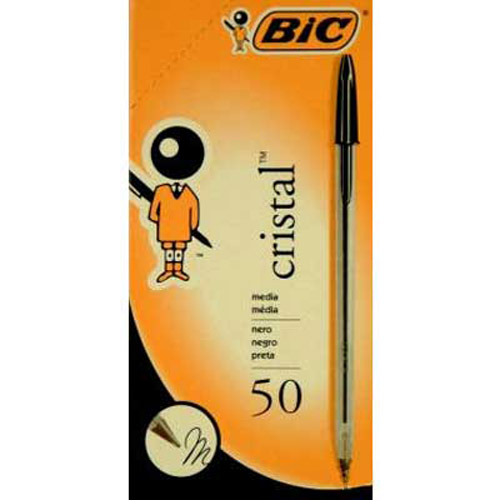 BIC Cristal Pens Medium - Box of 50 (Black)
