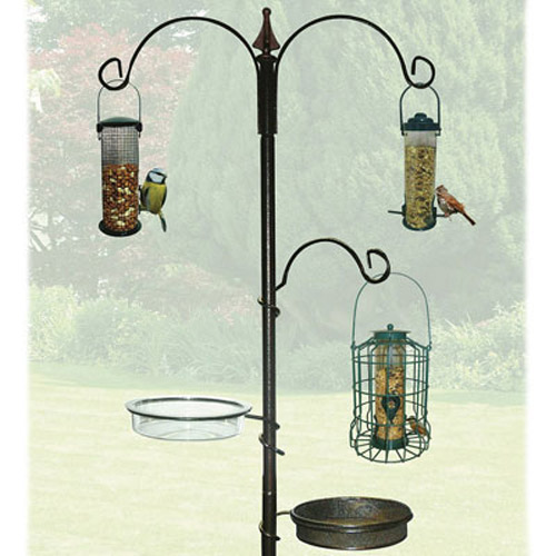 Decorative Garden Bird Feeding Station - Water Bath & Feeding