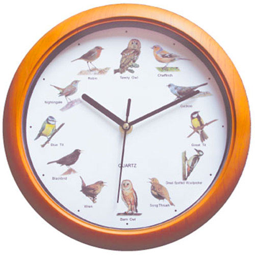 NEW BIRD SOUND WALL CLOCK WITH SINGING EACH HOUR, BRITISH WILDLIFE