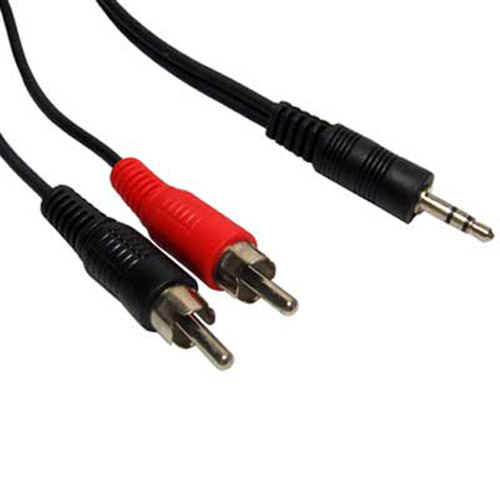 3.5mm Jack PC to 2 Phonos RCA Cable - 3m