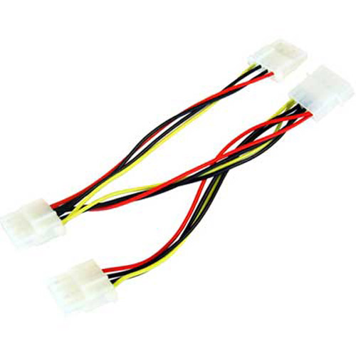3 Way Molex Power Splitter Cable Lead 4 Pin