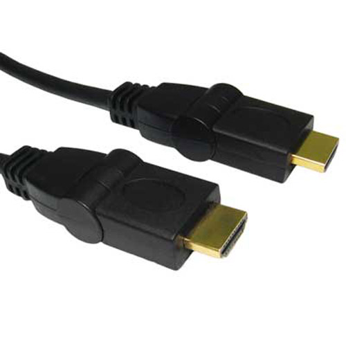 HDMI to HDMI Cable (1.3) Gold with Swivel Ends - 2m