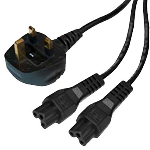 CloverLeaf Cable Y Lead : 2 x Clover Ends to One Socket