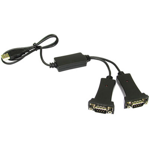 80CM USB 2.0 AM-2XDB9 RS232 MALE Black Serial Adaptor