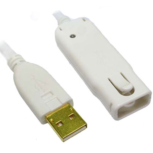 12M USB 2.0 AM-FEMALE Boosted White Extension Cable