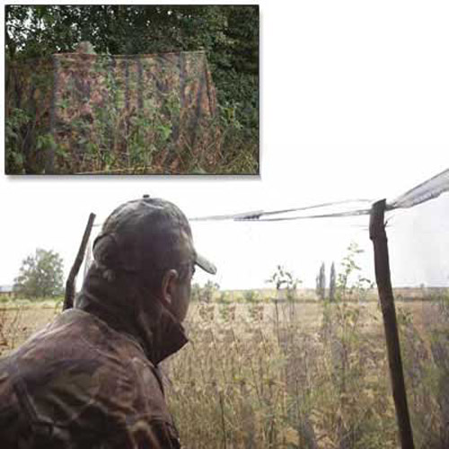 Camo Hide Net - Clear View for Pigeon Decoy Shooting