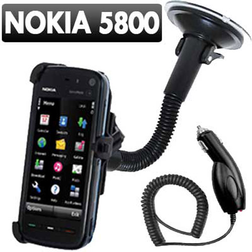 Suction Car Holder For Nokia 5800 XpressMusic & Car Charger
