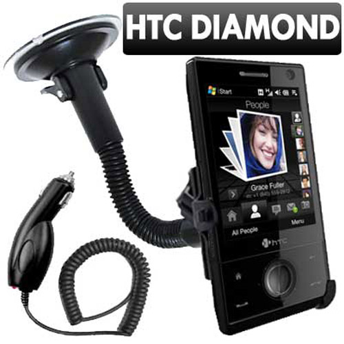 Windscreen Suction Car Holder For HTC Diamond & Car Charger