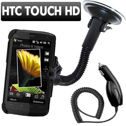 Windscreen Suction Car Holder For HTC TOUCH HD & Car Charger