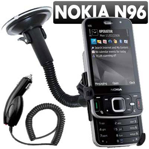 Windscreen Suction Car Holder For Nokia N96 & Car Charger