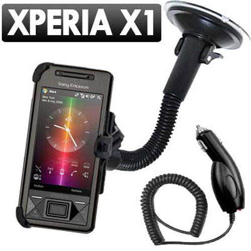 Suction Car Holder For Sony Ericsson Xperia X1 & Car Charger