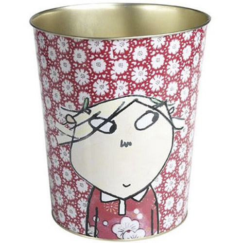 Charlie & Lola Metal Waste Bin - Flora