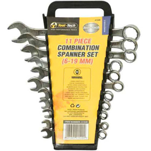 11pc Carbon Steel Combination Spanner Set 6mm - 19mm