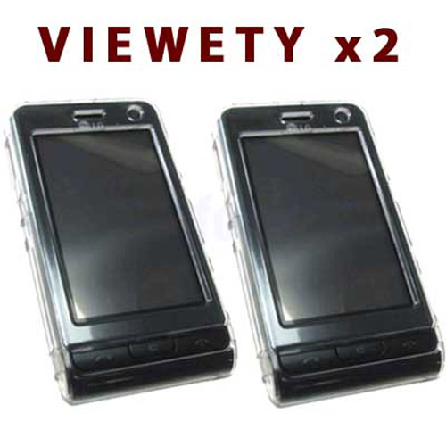 Hard Crystal Clear Case Housing for LG Viewty KU990 (Twin Pack)