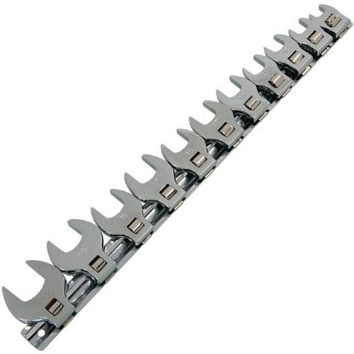 15 Pc Crows Foot Wrench Mechanics Tool Set - 8-24mm - 3/8 Drive