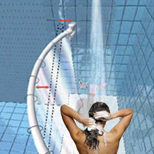 New Curved / Bowed Metal Shower Curtain Rail