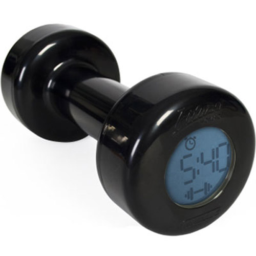 Novelty Black Dumbbell Alarm Clock - Work Out To Turn It Off!