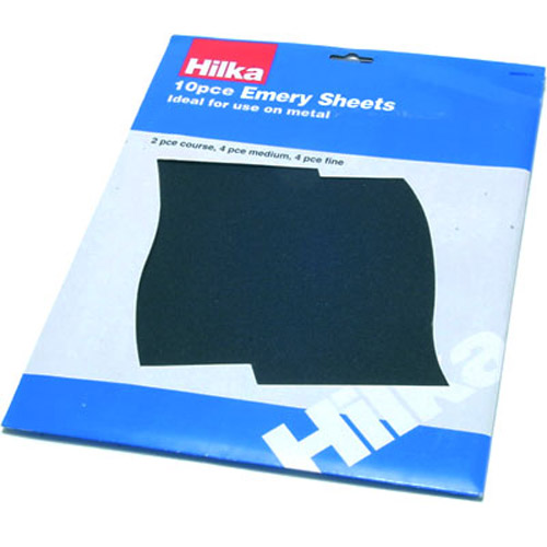 10 Pack Of Emery Cloth Sheets - Medium, Fine & Course