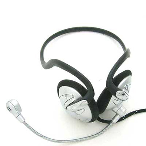 Global GB-940 Skype Headset with Mic - Metallic Silver