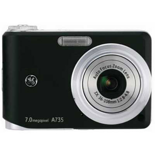 GE A735 7.0 Megapixel Digital Camera With Face Detection Black