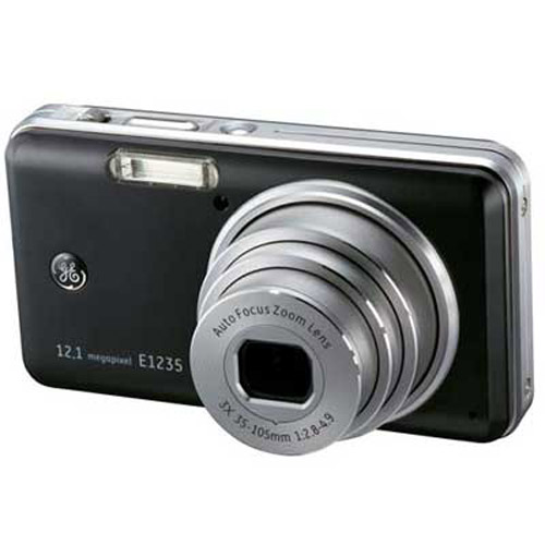 GE E1235 12.0 Megapixel Digital Camera With Face Detection Black
