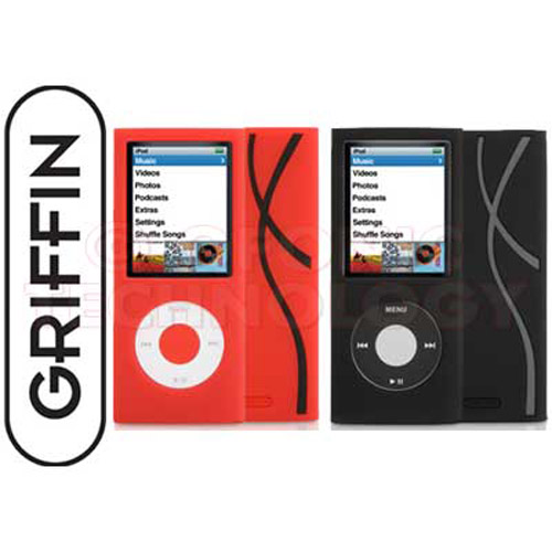 Griffin FlexGrip 2 Pack Case for iPod Nano 4th Gen Black & Red
