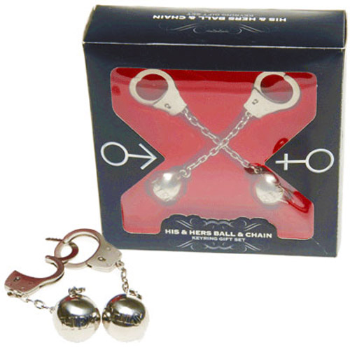His & Her Ball and Chain Keyring