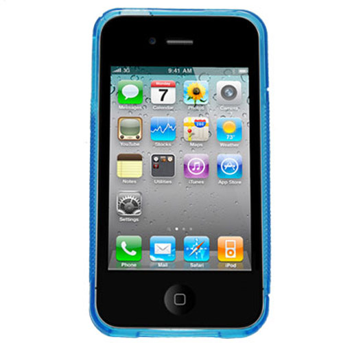 Gel Case with Grip Guides for Apple iPhone 4 - Blue